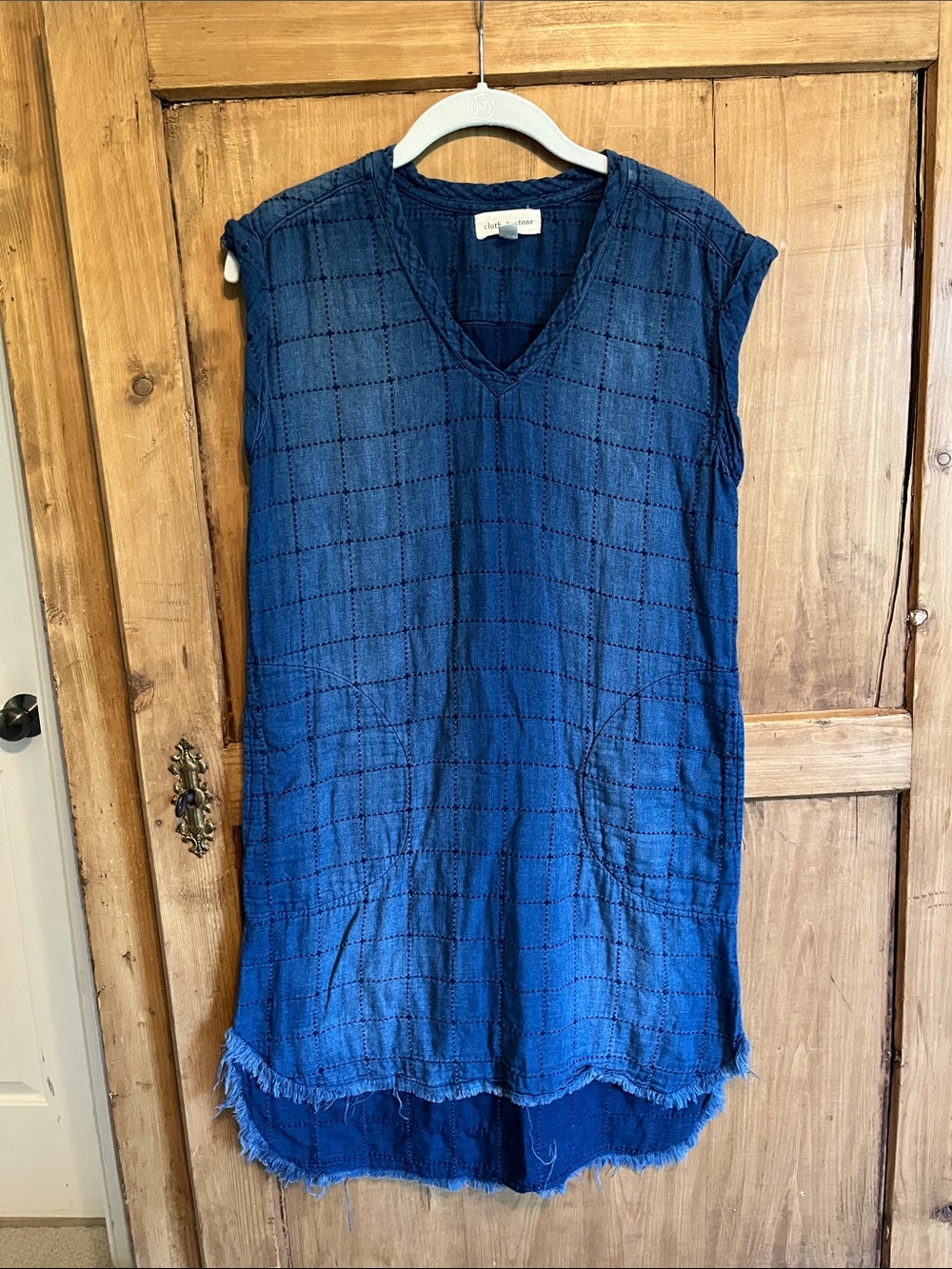 Anthropologie cloth & stone Indigo Blue V-Neck Tunic Dress